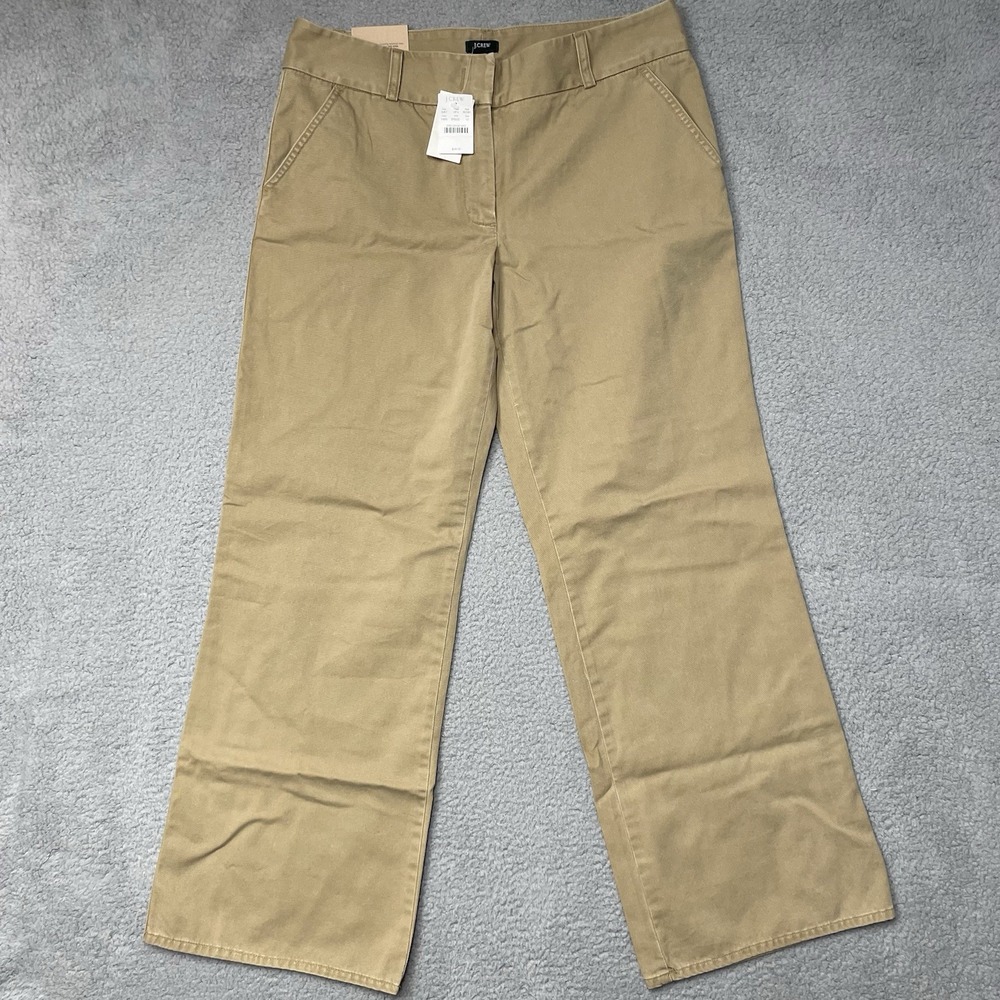 J. Crew Chino Pants Women 12 Beige Cotton Broken-In Favorite Fit 62591